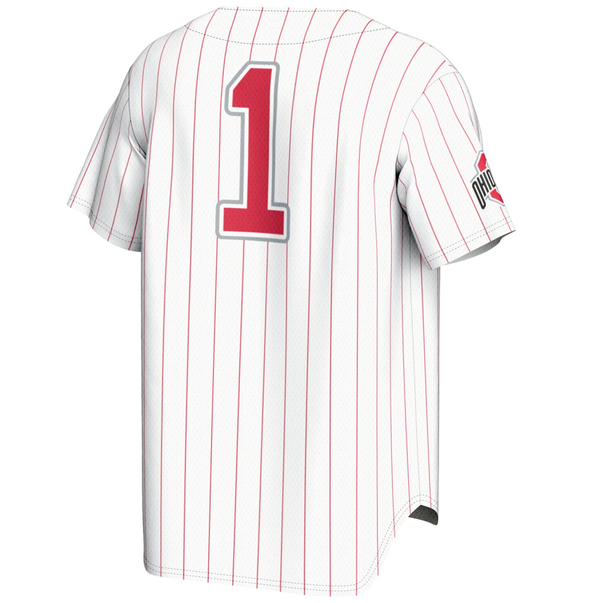 #1 Ohio State Buckeyes Lightweight Baseball Jersey - White product image 4, provided for visual reference and product detail