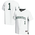 #1 Michigan State Spartans Lightweight Baseball Jersey - White product image 1, provided for visual reference and product