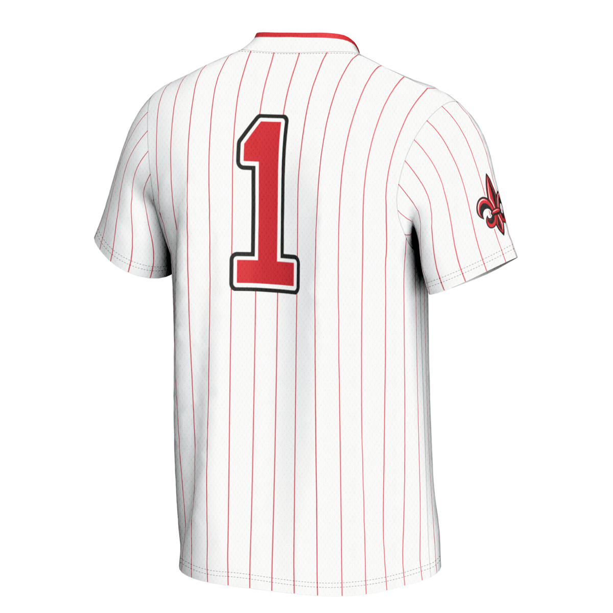 #1 Louisiana Ragin' Cajuns Lightweight Softball Jersey - White product image 4, provided for visual reference and product