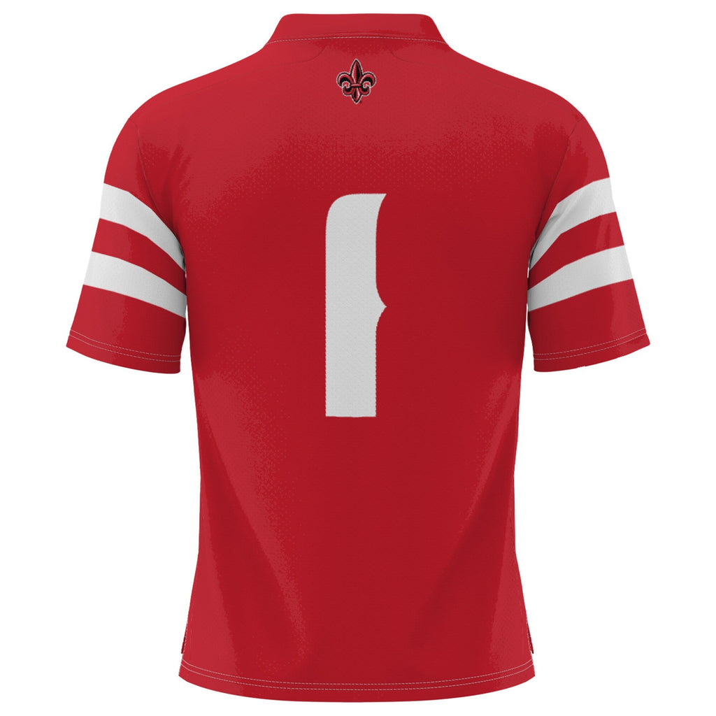 #1 Louisiana Ragin' Cajuns Football Jersey - Red product image 4, provided for visual reference and product detail review