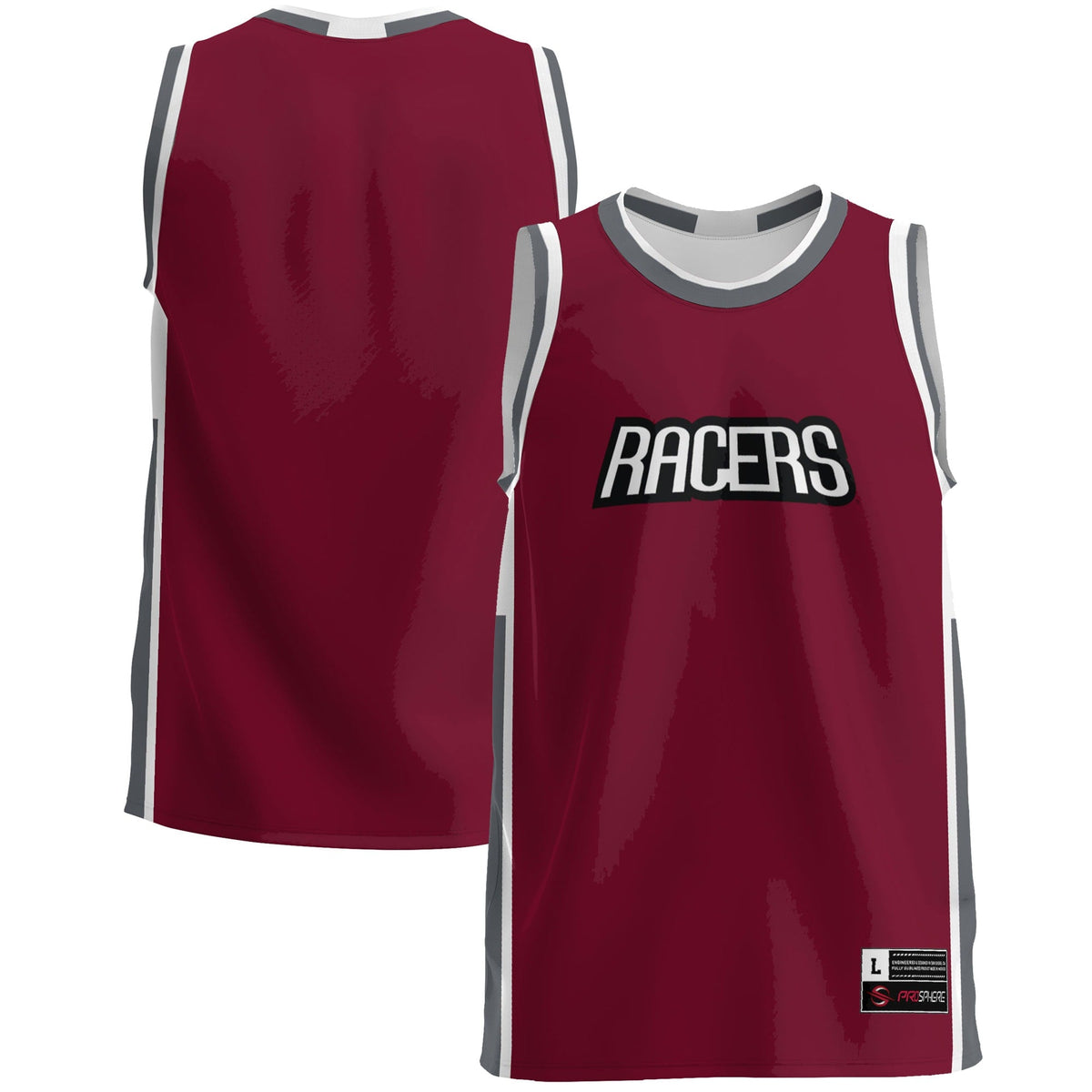 Northwestern Ohio Racers Lightweight Basketball Jersey - Burgundy product image 2, provided for visual reference and product
