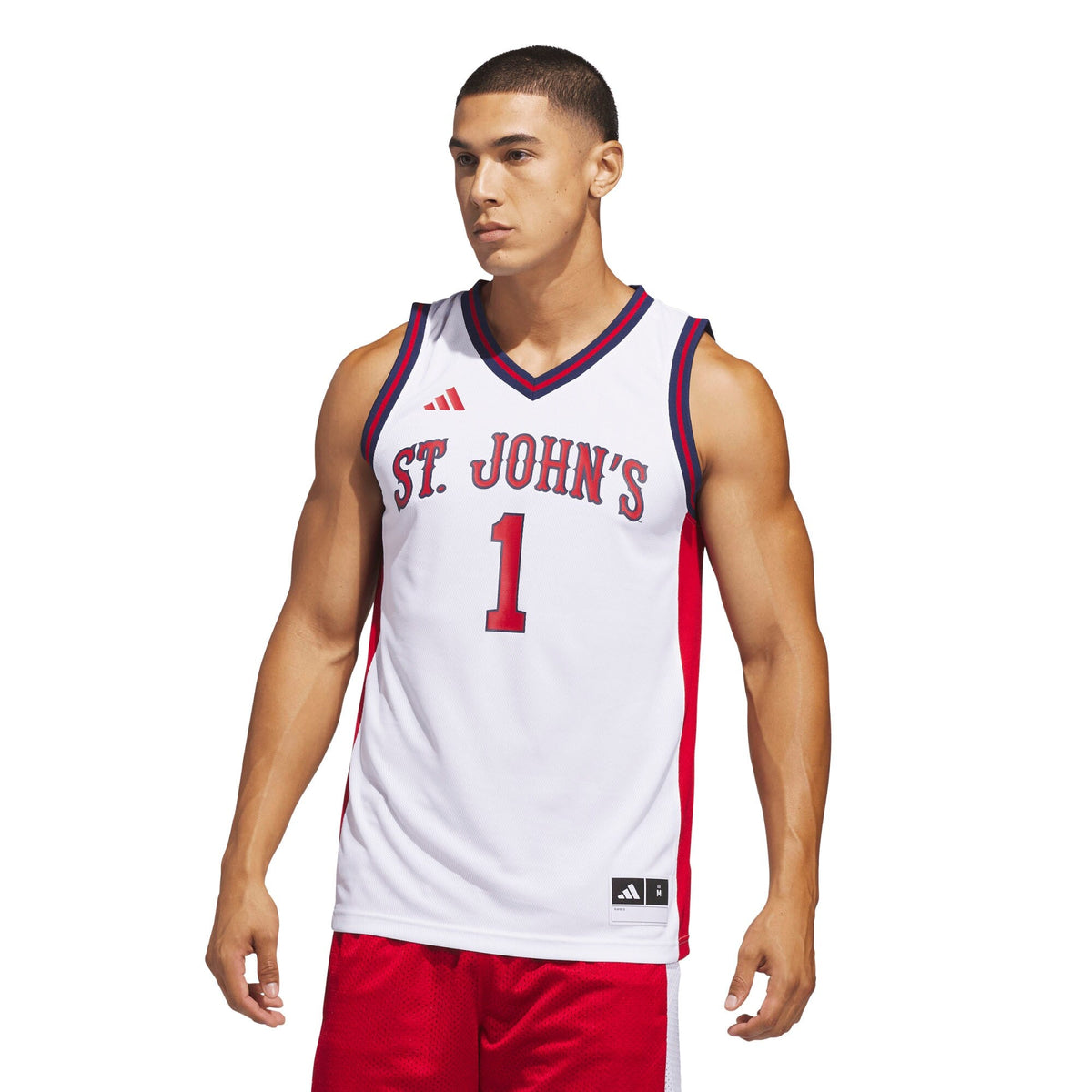 White St. John's Red Storm Home Replica Basketball Jersey product image 2, provided for visual reference and product detail