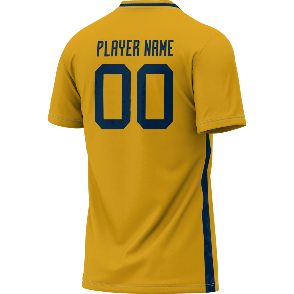 West Virginia Mountaineers Pick-A-Player NIL Lightweight Soccer Jersey - Gold product image 4, provided for visual reference