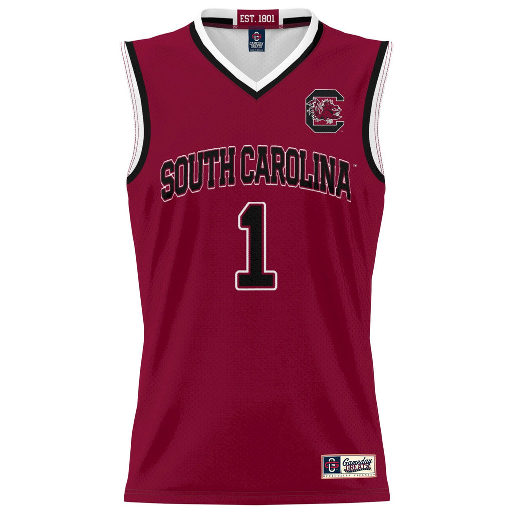 #1 South Carolina Gamecocks Lightweight Basketball Fashion Jersey - Garnet product image 3, provided for visual reference