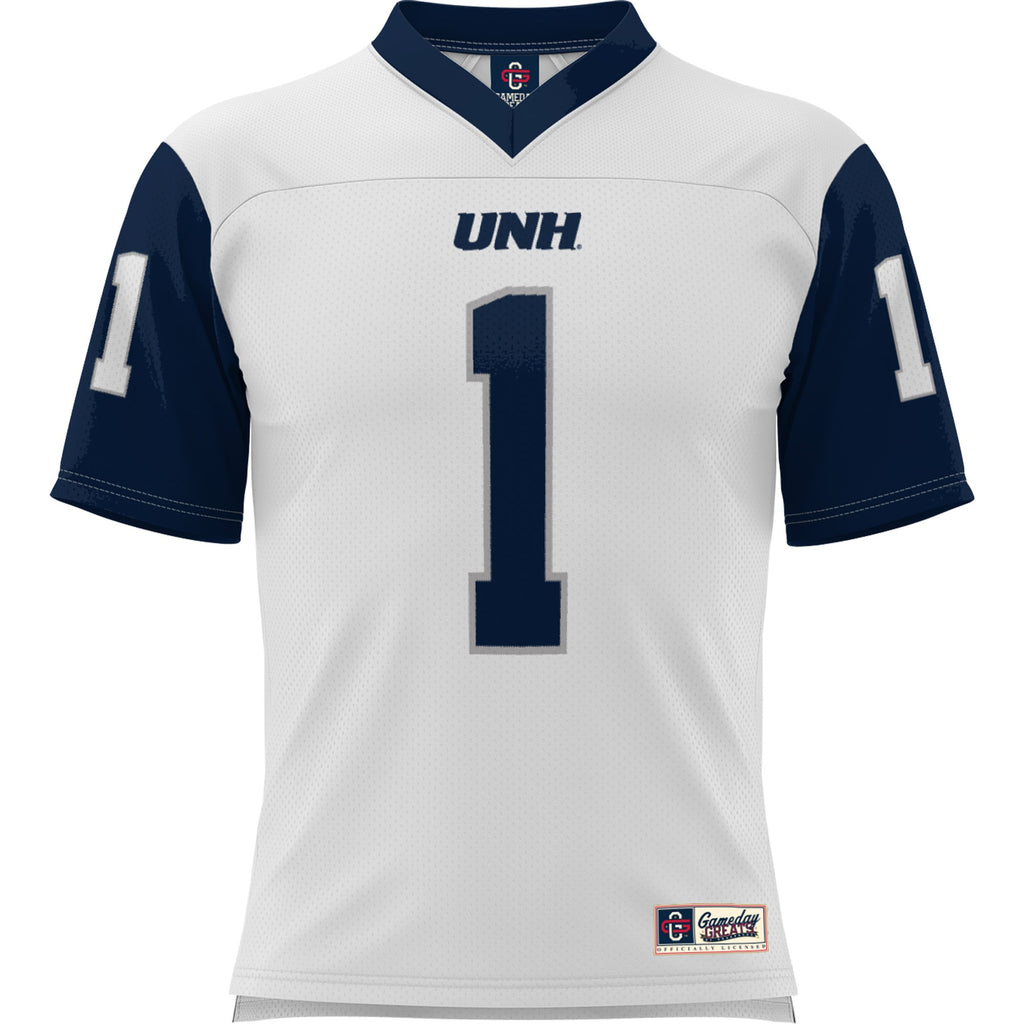 #1 New Hampshire Wildcats Football Jersey - White product image 3, provided for visual reference and product detail review