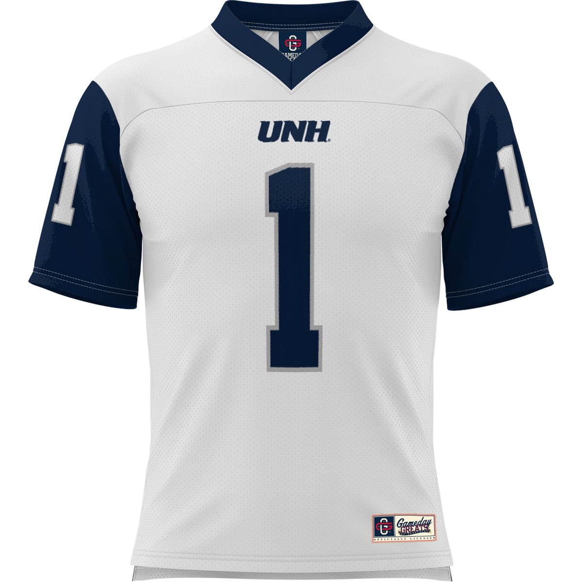 #1 New Hampshire Wildcats Football Jersey - White product image 3, provided for visual reference and product detail review