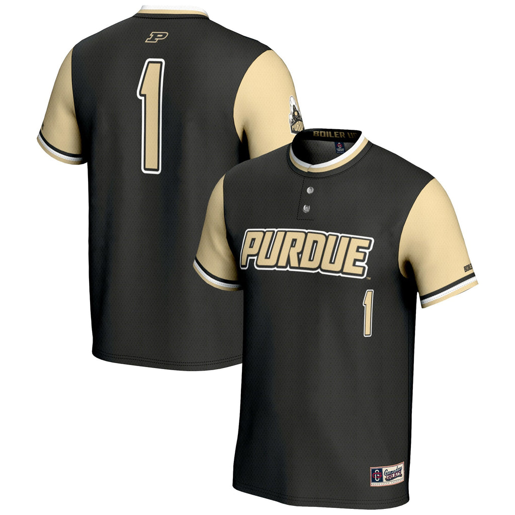 #1 Purdue Boilermakers Lightweight Softball Jersey - Gold product image 2, provided for visual reference and product detail
