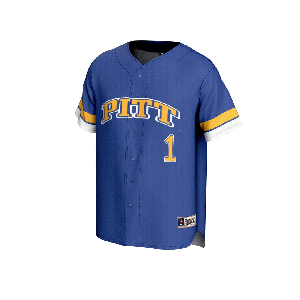 #1 Pitt Panthers Lightweight Collegiate Baseball Fashion Jersey - Royal product image 3, provided for visual reference and