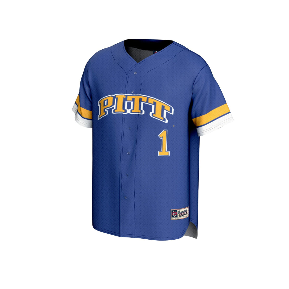 #1 Pitt Panthers Lightweight Collegiate Baseball Fashion Jersey - Royal product image 3, provided for visual reference and