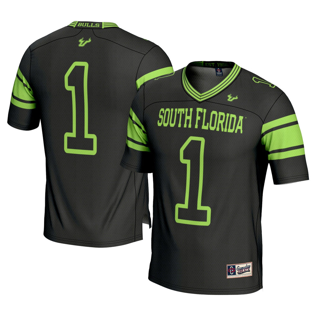 #1 South Florida Bulls Football Jersey - Black product image 1, provided for visual reference and product detail review
