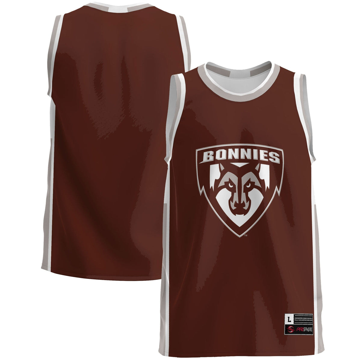 St. Bonaventure Bonnies Lightweight Basketball Jersey - Brown product image 1, provided for visual reference and product