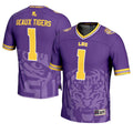 #1 LSU Tigers Icon Print Football Fashion Jersey - Purple product image 1, provided for visual reference and product detail