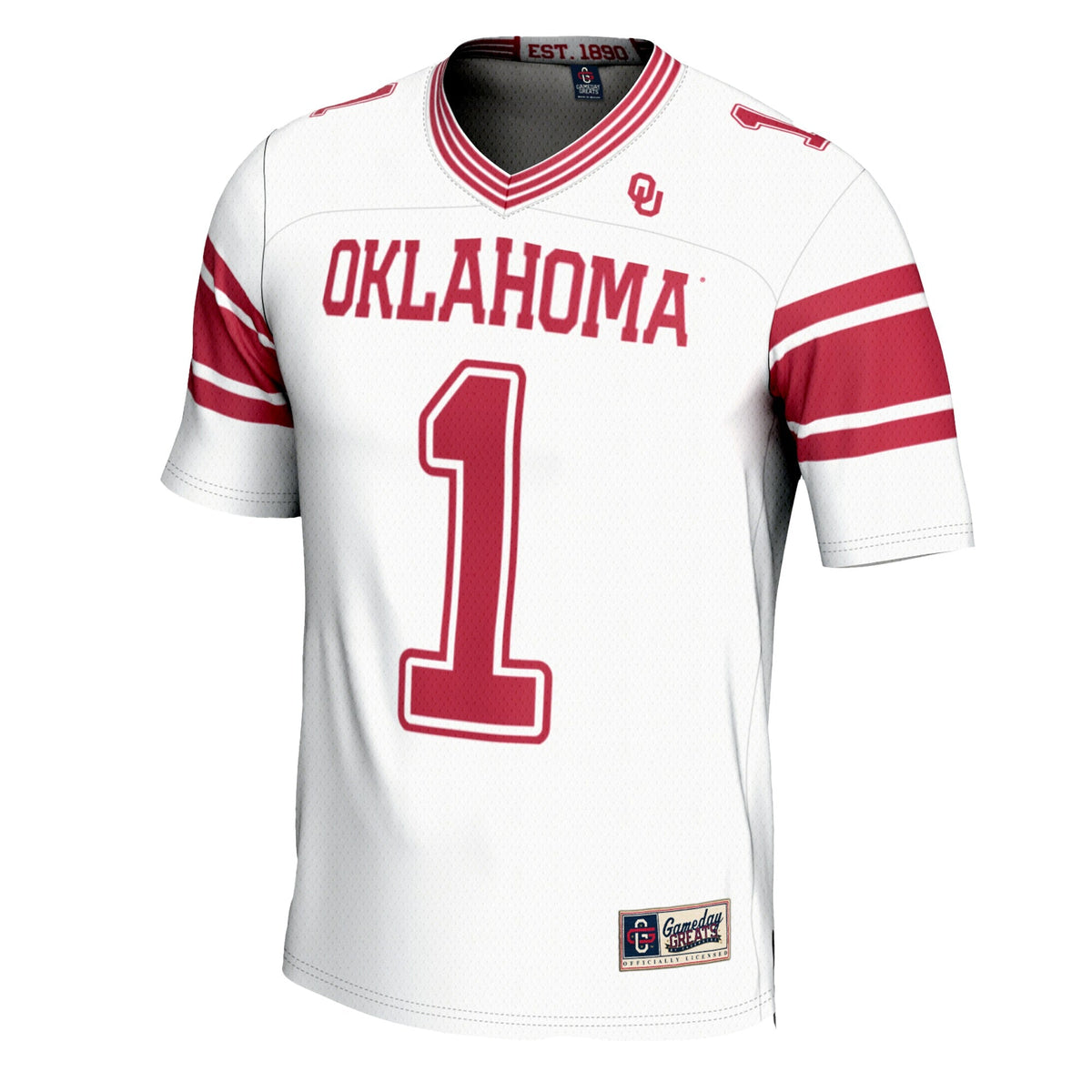 #1 Oklahoma Sooners Football Jersey - White product image 3, provided for visual reference and product detail review