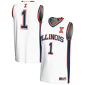 #1 Illinois Fighting Illini Lightweight Basketball Jersey - White product image 1, provided for visual reference and product