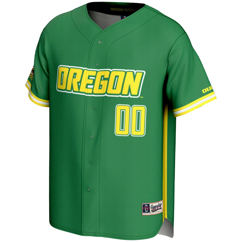 Oregon Ducks NIL Pick-A-Player Lightweight Baseball Jersey - Green product image 3, provided for visual reference and
