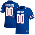 Kansas Jayhawks Replica Custom Football Jersey - Royal product image 1, provided for visual reference and product detail