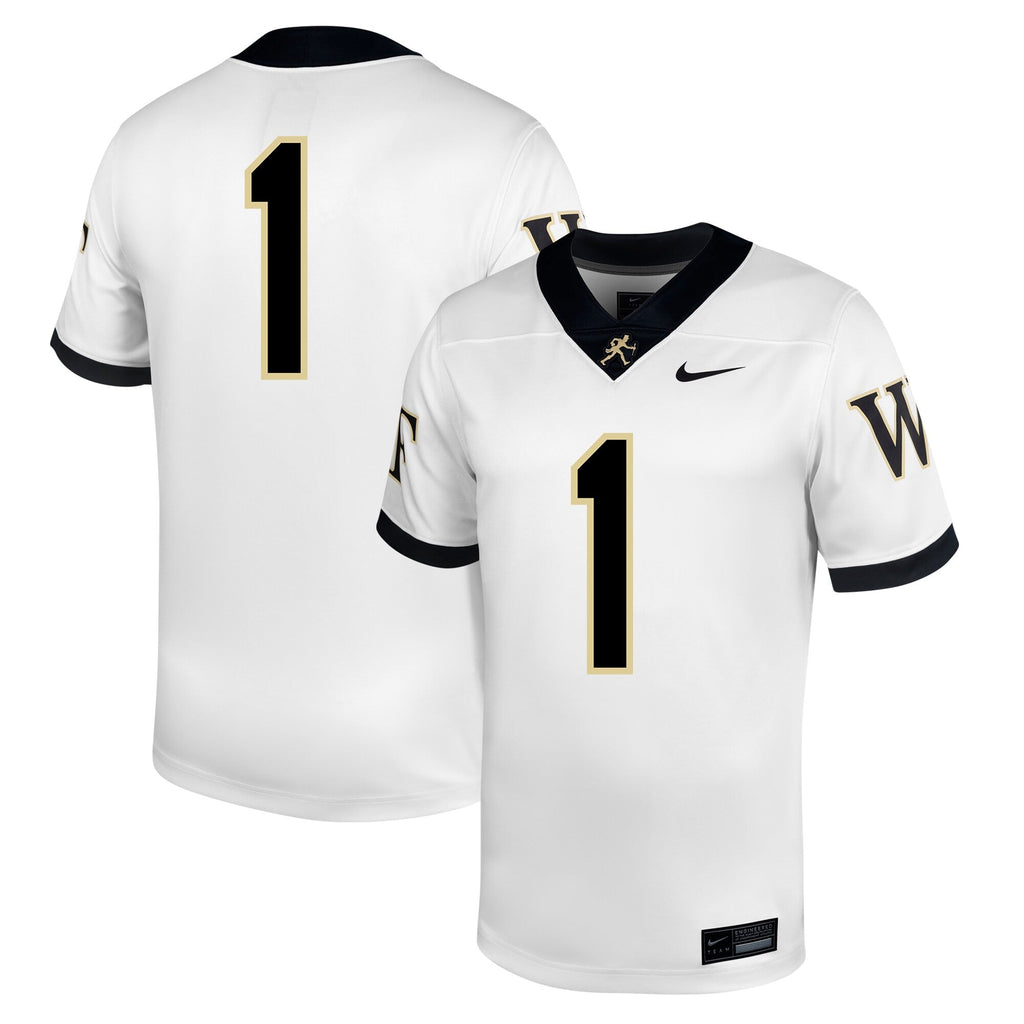 #1 Wake Forest Demon Deacons Untouchable Football Jersey – White product image 2, provided for visual reference and product
