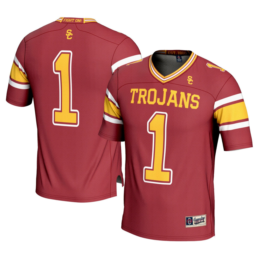 #1 USC Trojans Football Jersey - Cardinal product image 1, provided for visual reference and product detail review