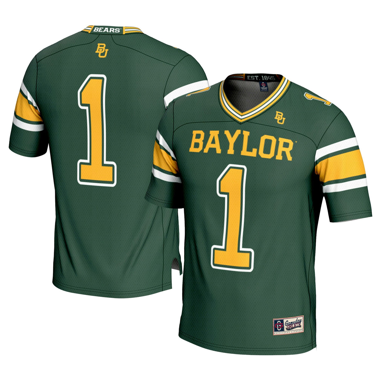 #1 Baylor Bears Football Jersey - Green product image 2, provided for visual reference and product detail review