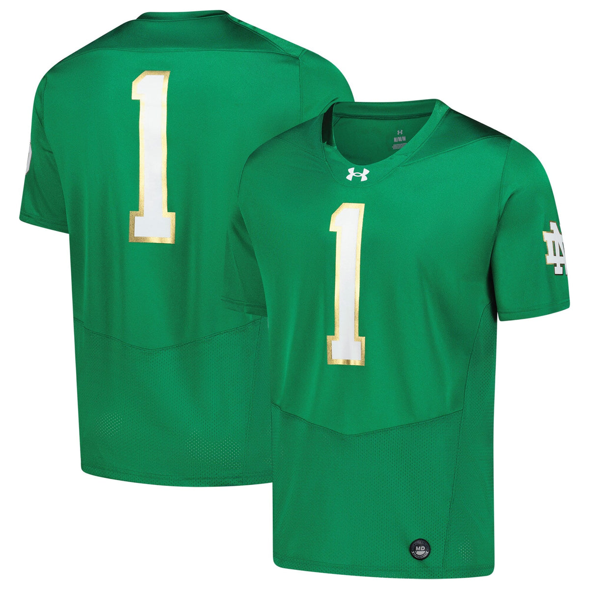 Notre Dame Fighting Irish Replica Football Jersey - Green product image 1, provided for visual reference and product detail