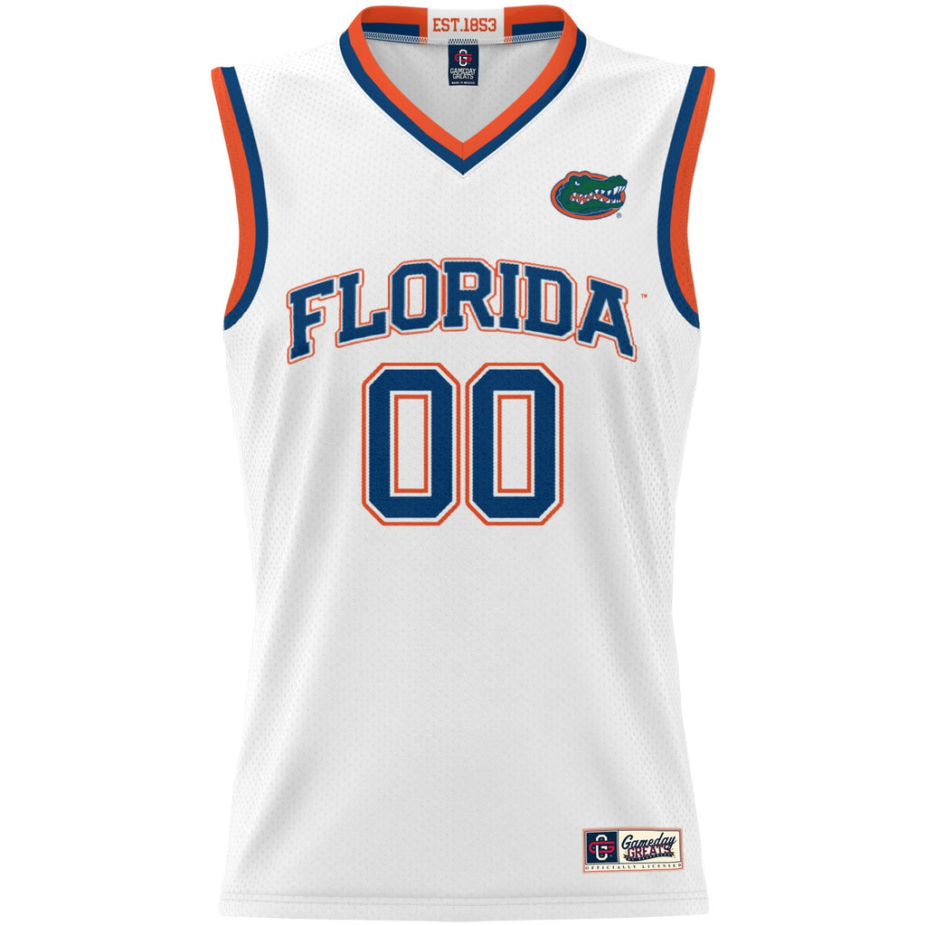 Florida Gators NIL Pick-A-Player Lightweight Basketball Jersey - White product image 3, provided for visual reference and
