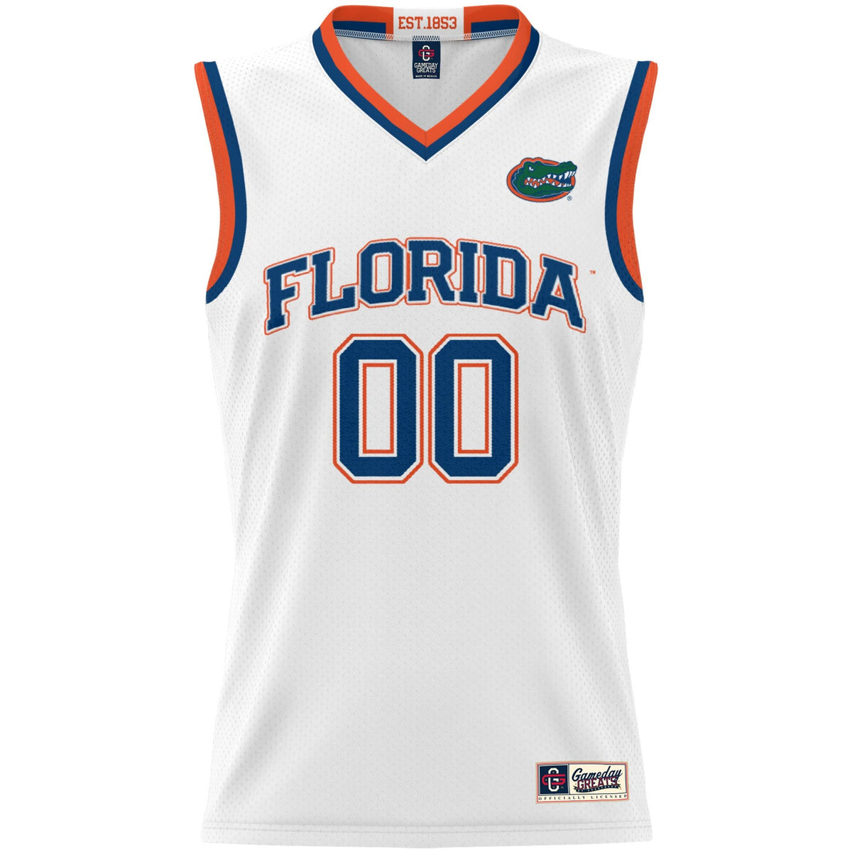 Florida Gators NIL Pick-A-Player Lightweight Basketball Jersey - White product image 3, provided for visual reference and