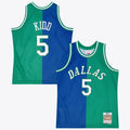 Dallas Mavericks Jason Kidd 1994 Split Swingman Jersey - Blue/Green product image 1, provided for visual reference and
