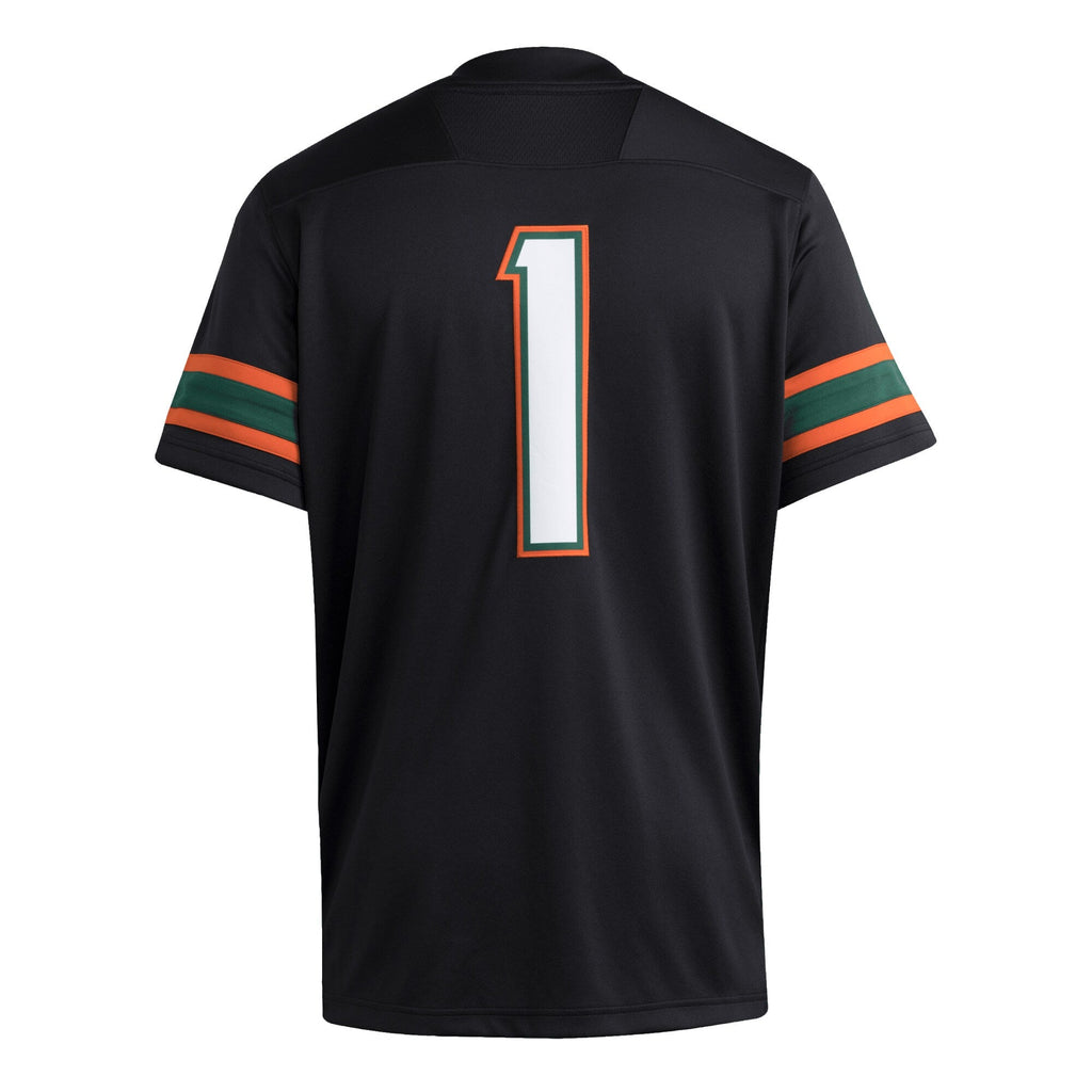 #1 Miami Hurricanes Premier Jersey - Black product image 4, provided for visual reference and product detail review