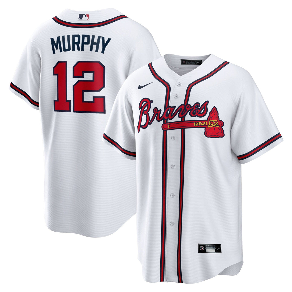 Atlanta Braves Sean Murphy White Replica Player Jersey product image 1, provided for visual reference and product detail