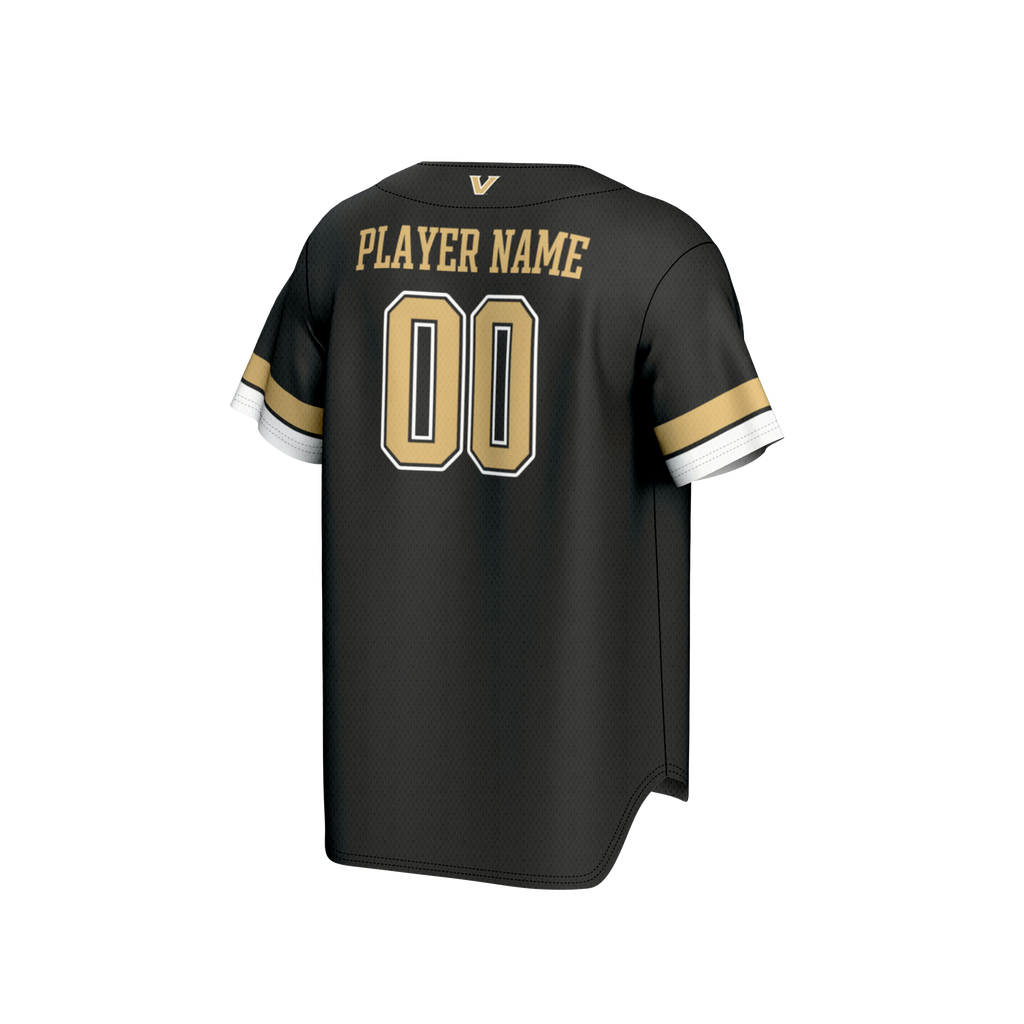 Vanderbilt Commodores NIL Pick-A-Player Lightweight Baseball Jersey - Black product image 4, provided for visual reference