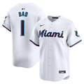 Miami Marlins White #1 Dad Home Limited Jersey product image 1, provided for visual reference and product detail review