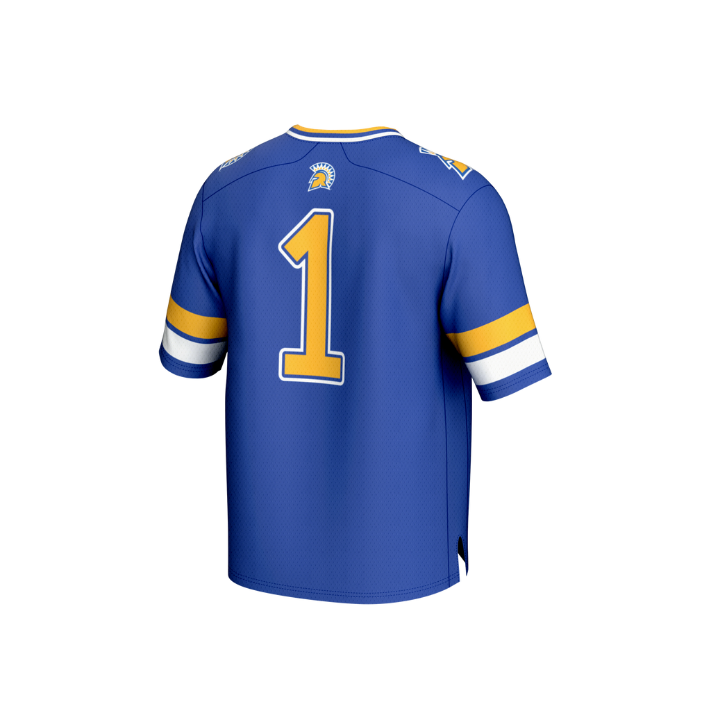 #1 San Jose State Spartans Lightweight Collegiate Football Fashion Jersey - Royal product image 4, provided for visual
