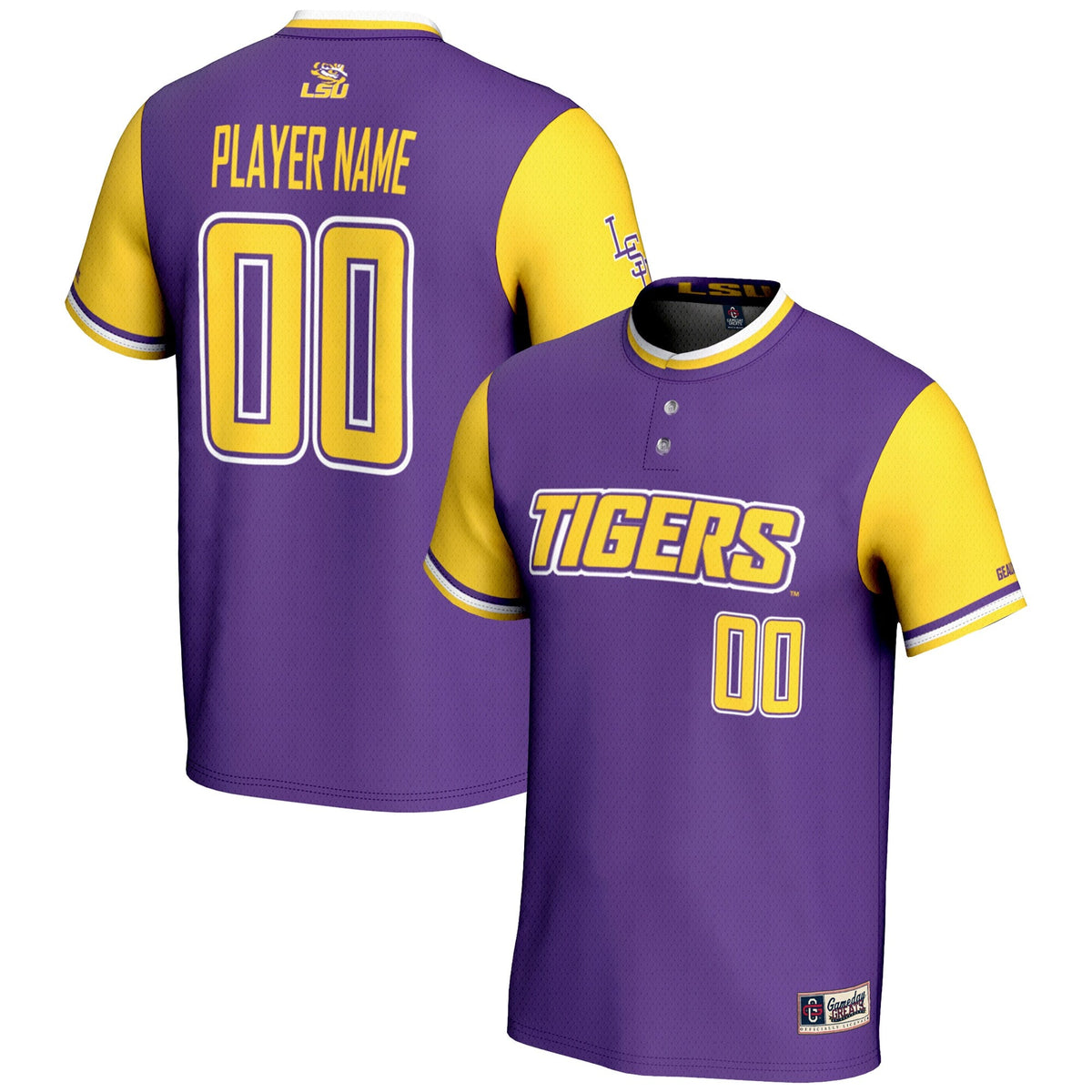 LSU Tigers NIL Pick-A-Player Lightweight Softball Jersey - Purple product image 2, provided for visual reference and product