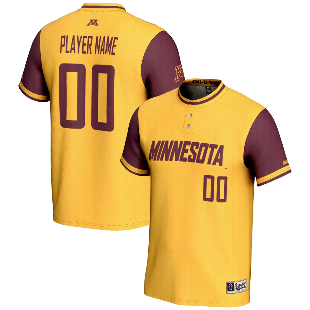 Minnesota Golden Gophers NIL Pick-A-Player Lightweight Softball Jersey - Gold product image 1, provided for visual reference