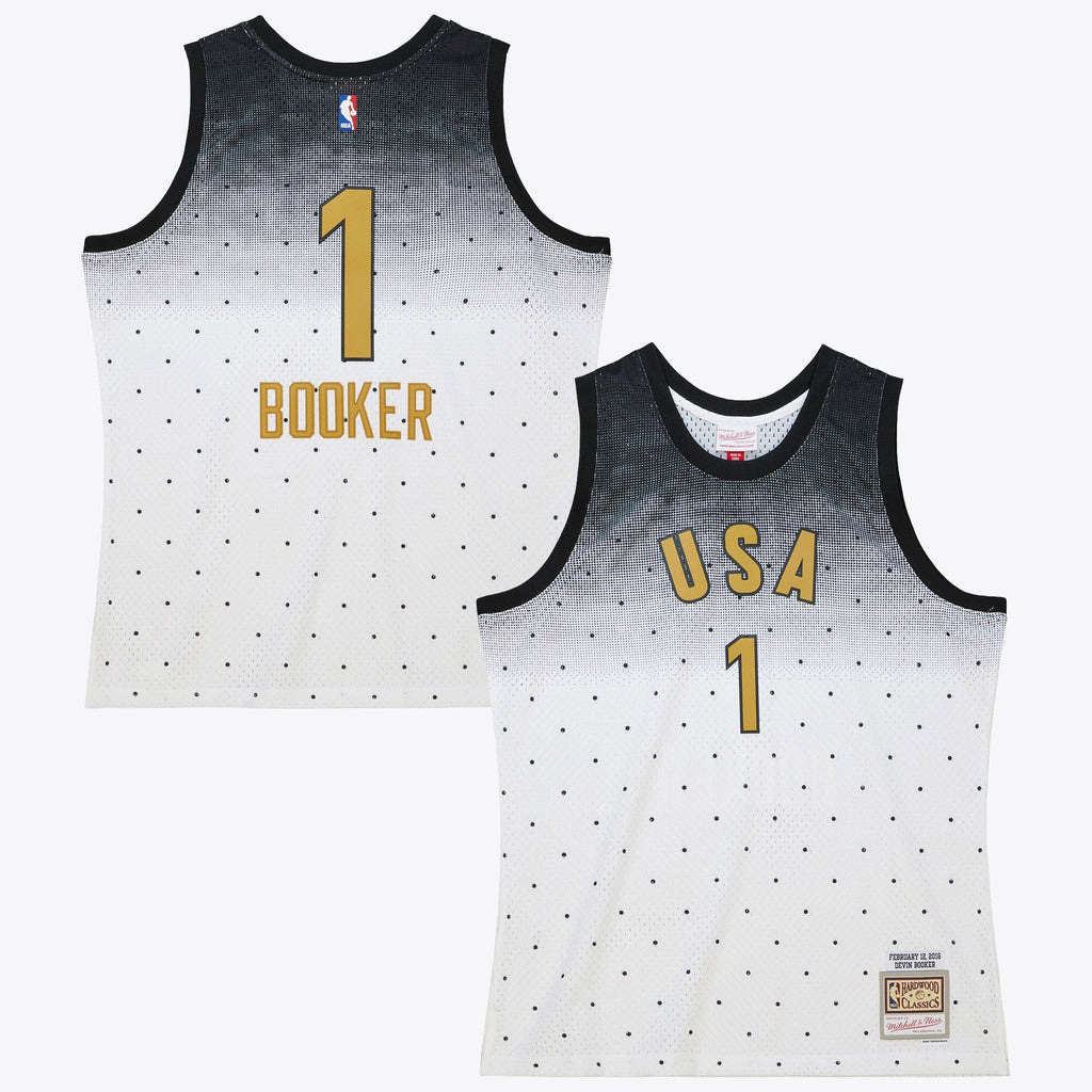 NBA Devin Booker 2016 USA Authentic Jersey All-Star - White/Black product image 2, provided for visual reference and product