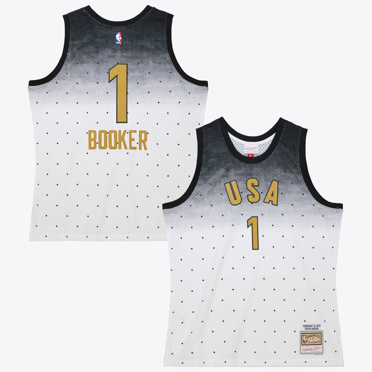 NBA Devin Booker 2016 USA Authentic Jersey All-Star - White/Black product image 2, provided for visual reference and product