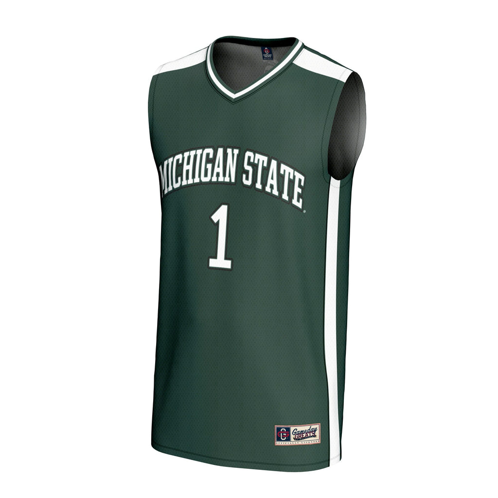 #1 Michigan State Spartans Lightweight Collegiate Basketball Fashion Jersey - Green product image 3, provided for visual