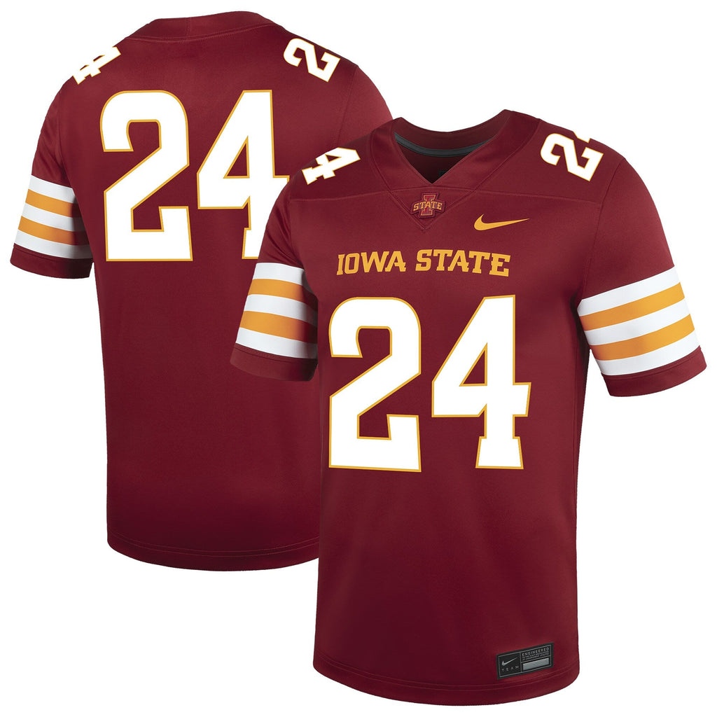 #24 Cardinal Iowa State Cyclones Game Football Jersey product image 1, provided for visual reference and product detail