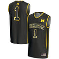#1 Michigan Wolverines Lightweight Basketball Jersey - Black product image 1, provided for visual reference and product