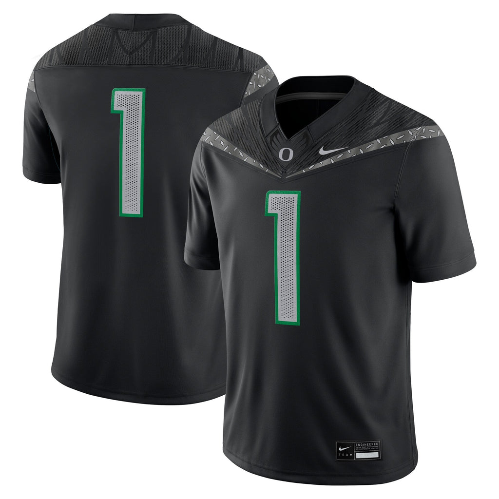 #1 Black Oregon Ducks Game Jersey product image 1, provided for visual reference and product detail review