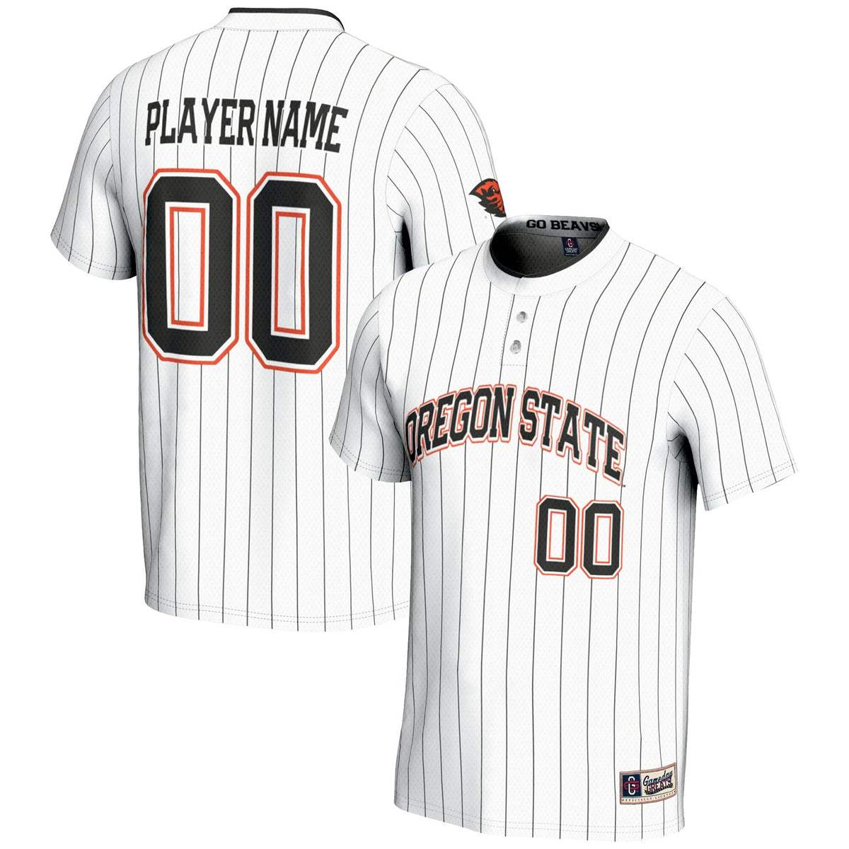 Oregon State Beavers NIL Pick-A-Player Lightweight Softball Jersey - White product image 2, provided for visual reference