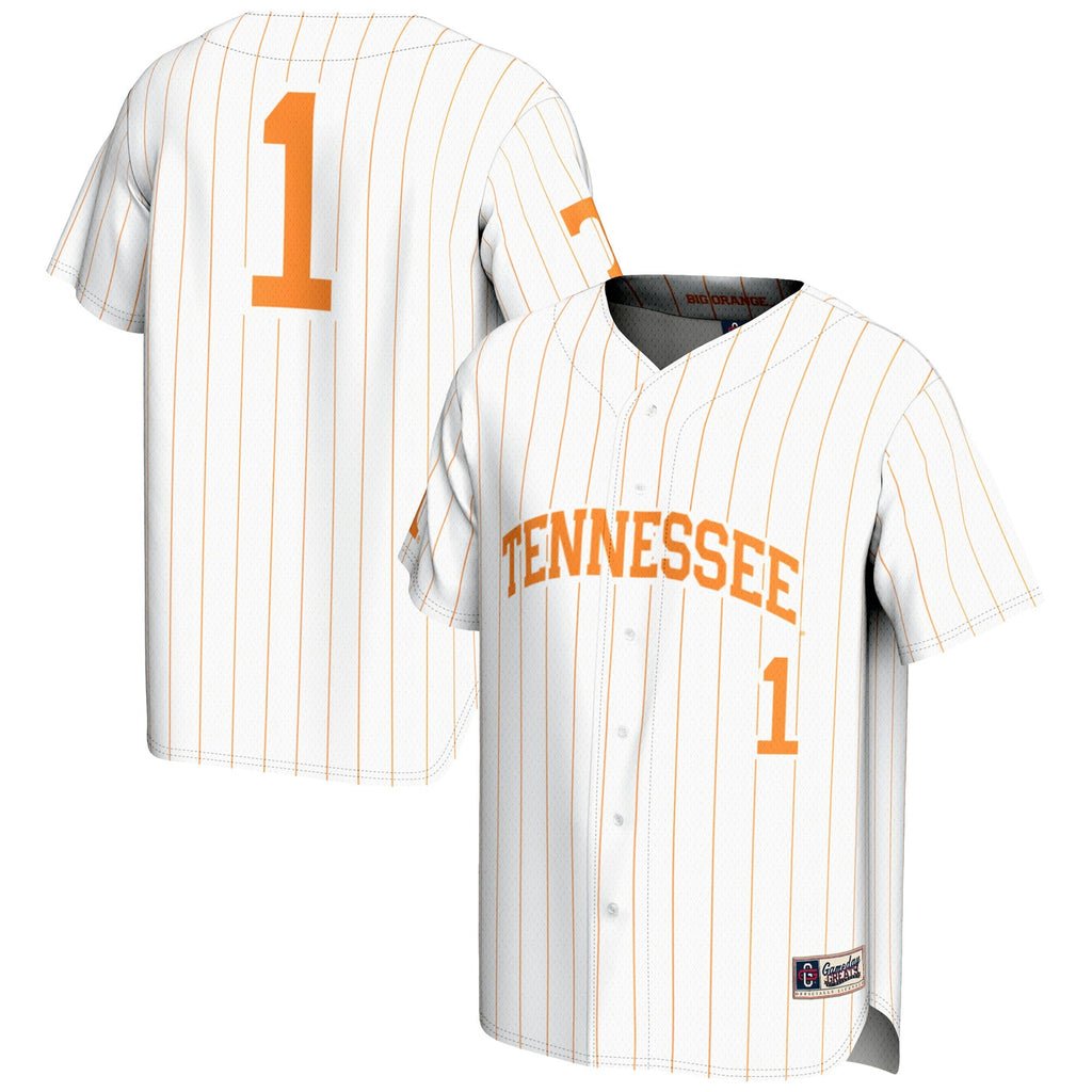 #1 Tennessee Volunteers Lightweight Baseball Jersey - White product image 2, provided for visual reference and product