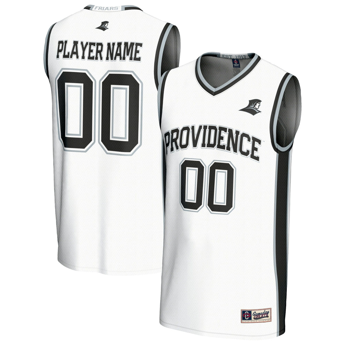Providence Friars Lightweight Collegiate Basketball NIL Pick-A-Player Fashion Jersey - White product image 2, provided for