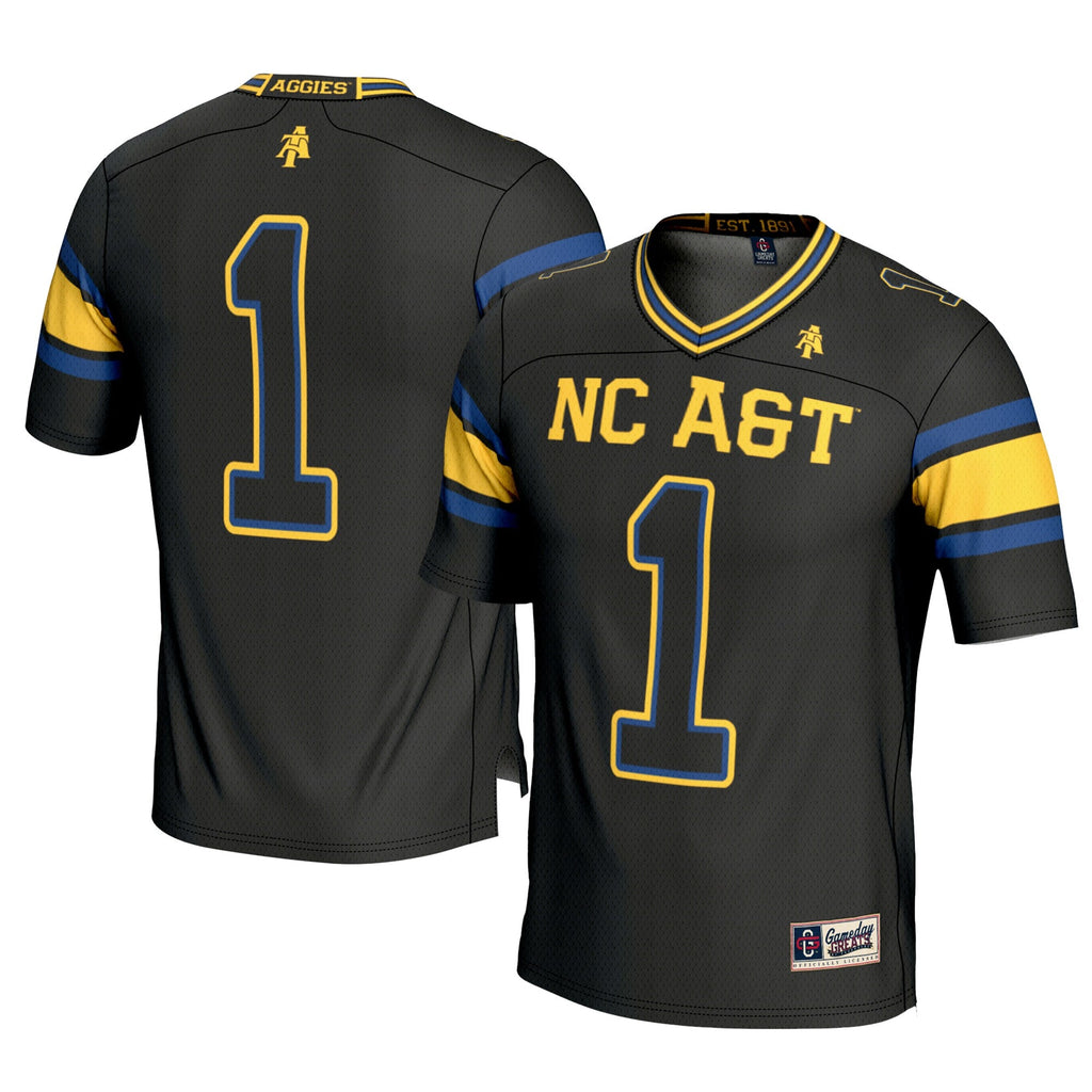 #1 North Carolina A&T Aggies Football Jersey - Black product image 2, provided for visual reference and product detail review
