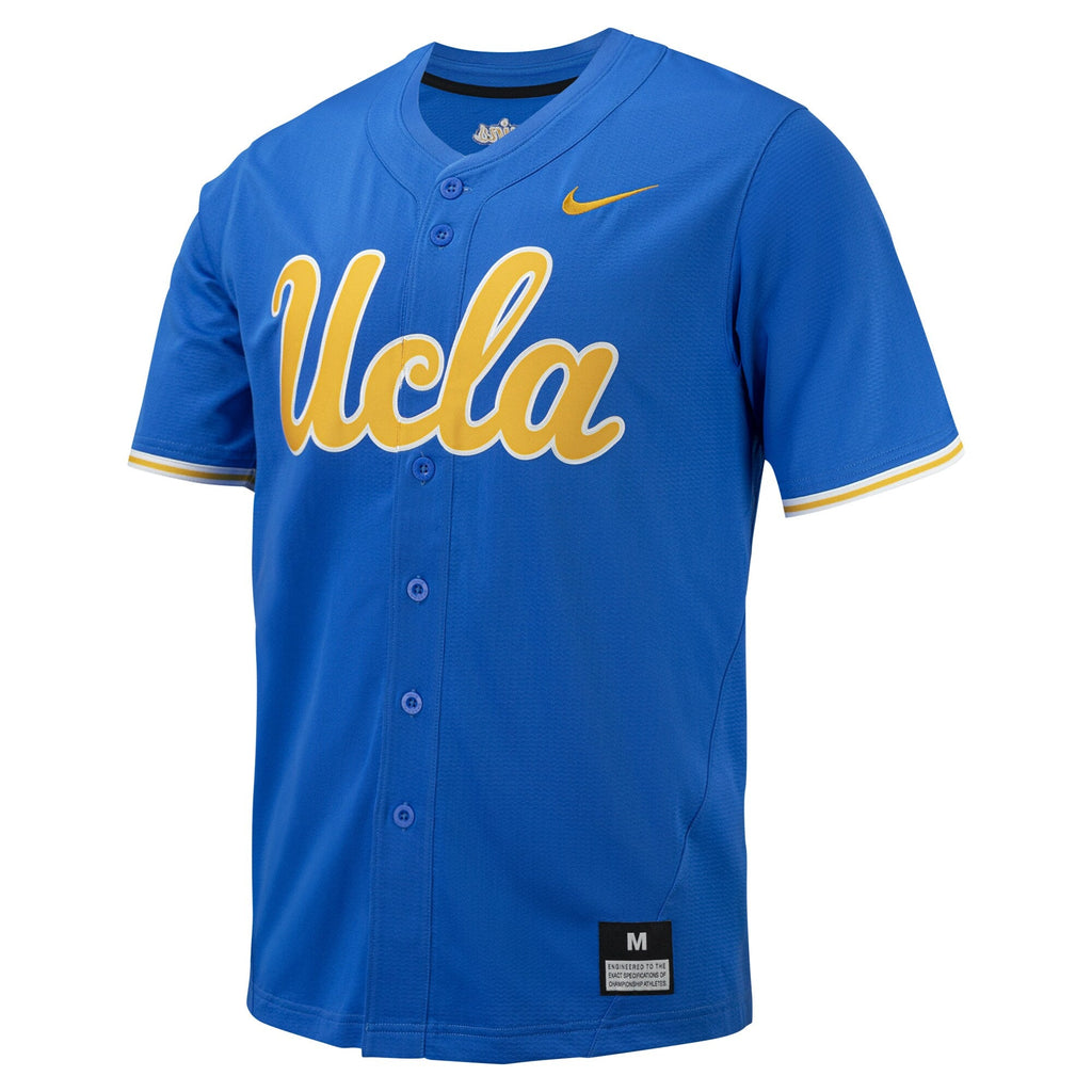 Blue UCLA Bruins Replica Full-Button Baseball Jersey product image 3, provided for visual reference and product detail review