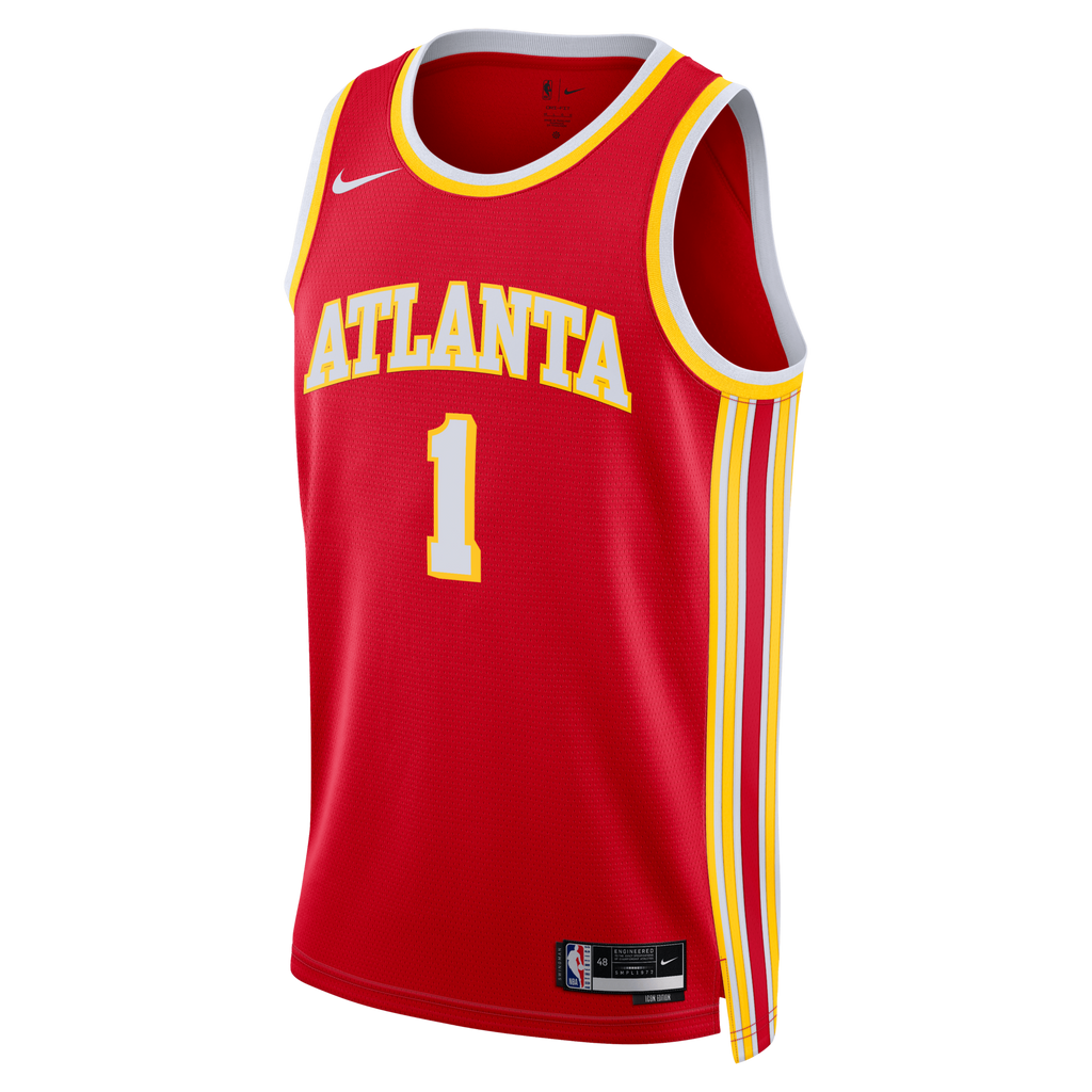 Atlanta Hawks Icon Edition Swingman Jersey - Red - Jalen Johnson product image 3, provided for visual reference and product