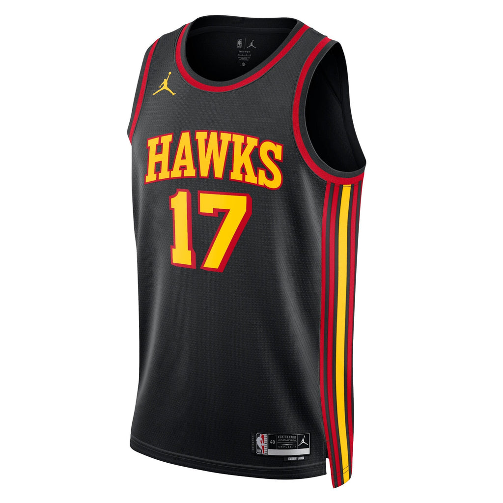 Atlanta Hawks Statement Edition Swingman Jersey - Black - Onyeka Okongwu product image 2, provided for visual reference and