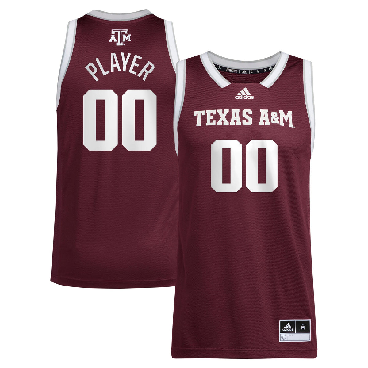 Texas A&M Aggies Pick-A-Player NIL Basketball Jersey - Maroon product image 2, provided for visual reference and product