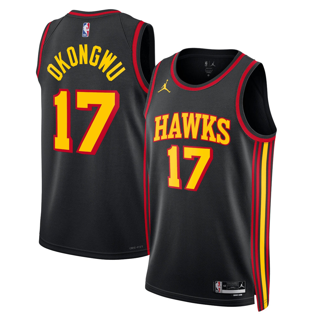Atlanta Hawks Statement Edition Swingman Jersey - Black - Onyeka Okongwu product image 1, provided for visual reference and