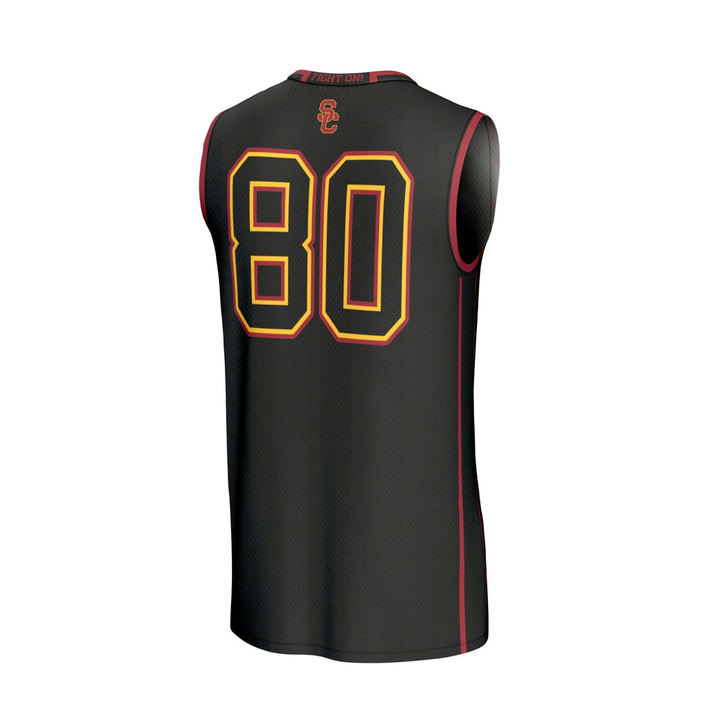 #80 USC Trojans Lightweight Basketball Fashion Jersey - Black product image 4, provided for visual reference and product
